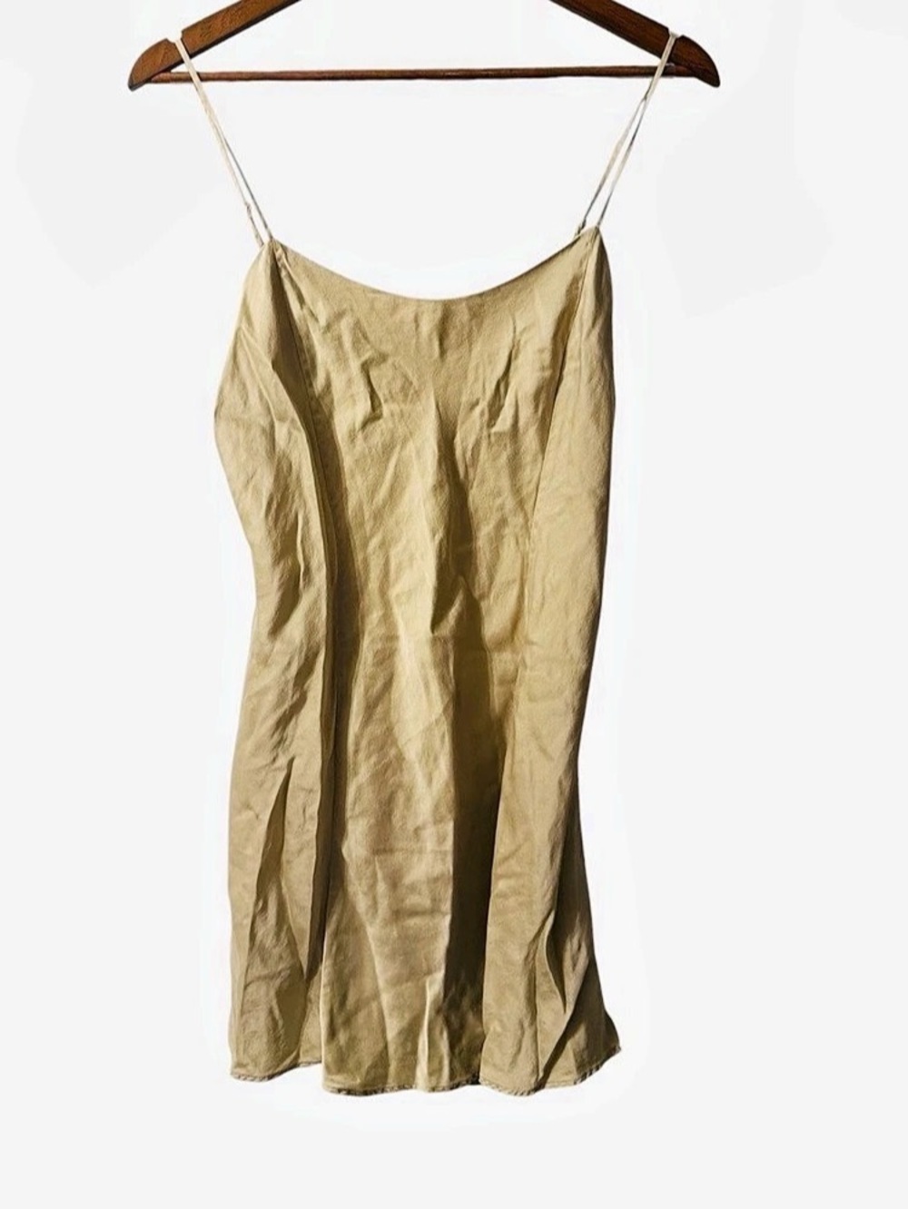 Vintage 90s Victoria’s Secret 100% Silk Slip Dress L Champagne Romantic Minimali